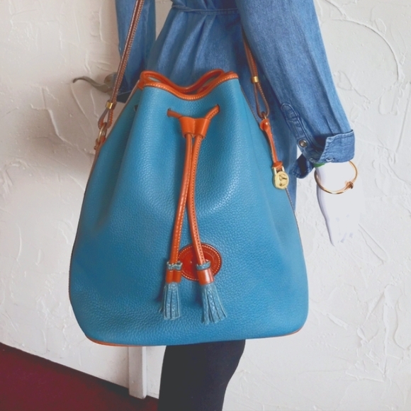 Dooney & Bourke Handbags - Dooney & Bourke X-Large Vintage Drawstring Bag, AWL, Mediterranean Blue